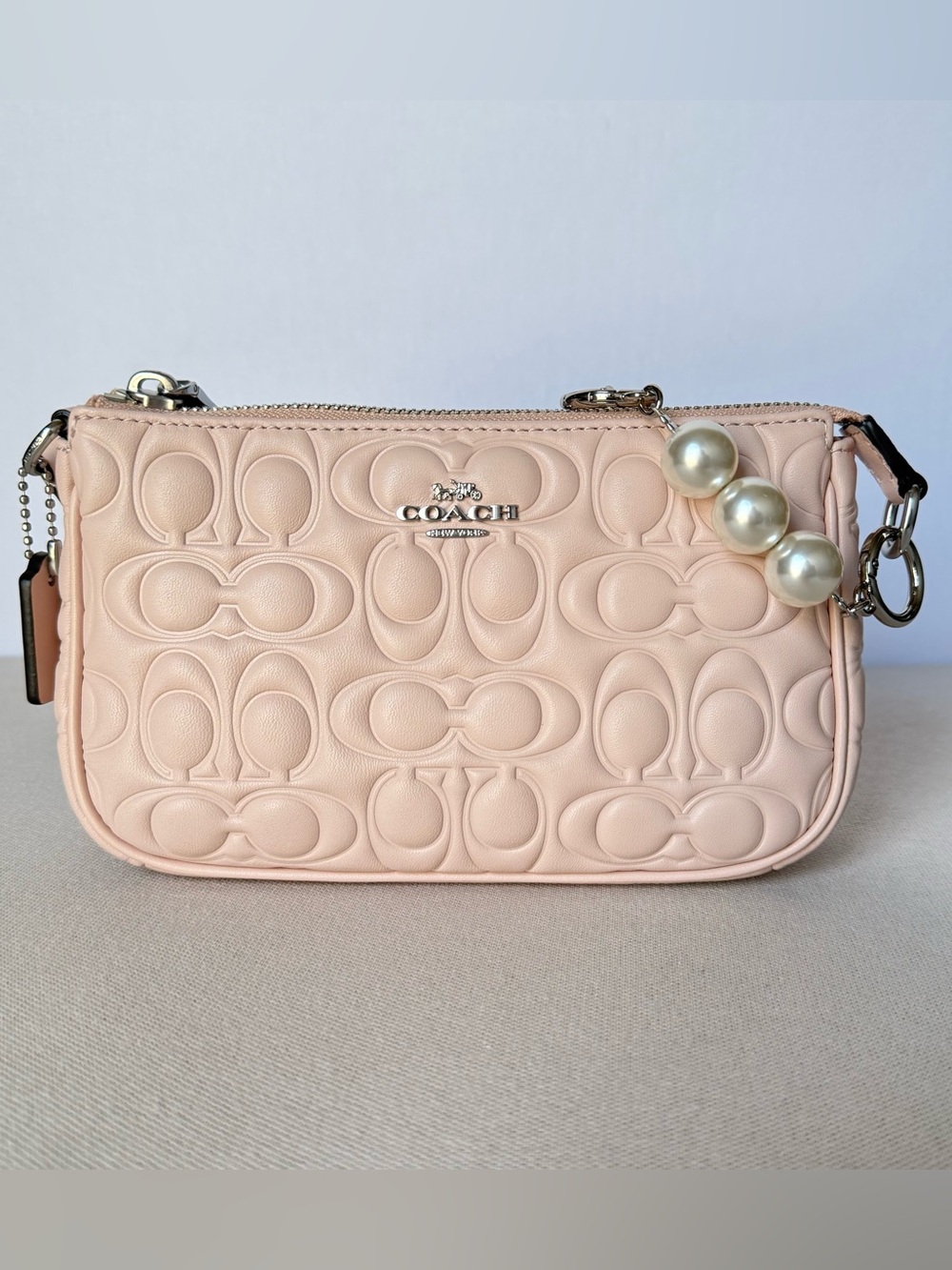 NWT Coach Nolita 19 Signature Silver/Blush Style Upgrade with a Chain Extender - Picture 3 of 11